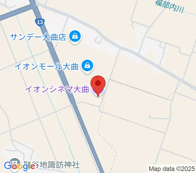 イオンシネマ大曲の地図