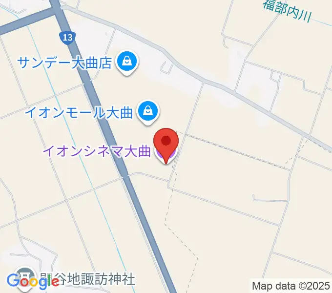 イオンシネマ大曲の地図