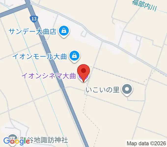 イオンシネマ大曲の地図