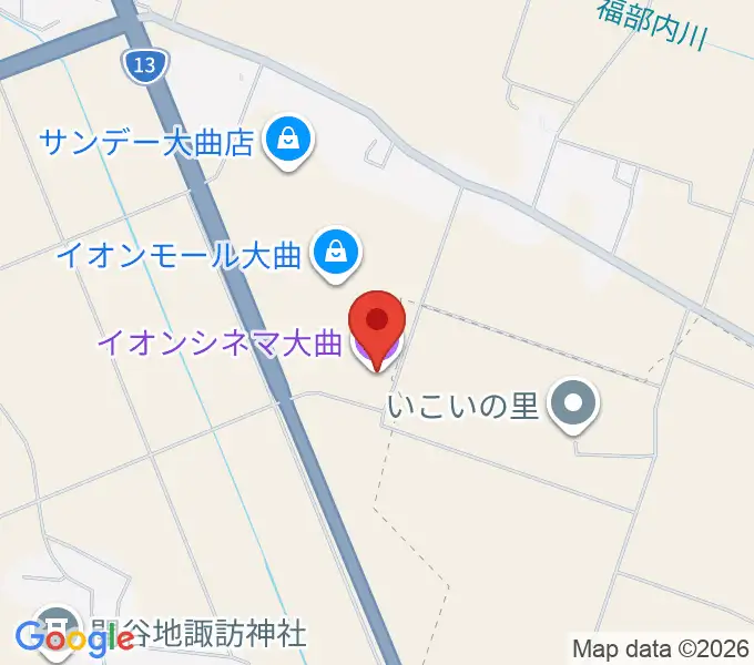 イオンシネマ大曲の地図