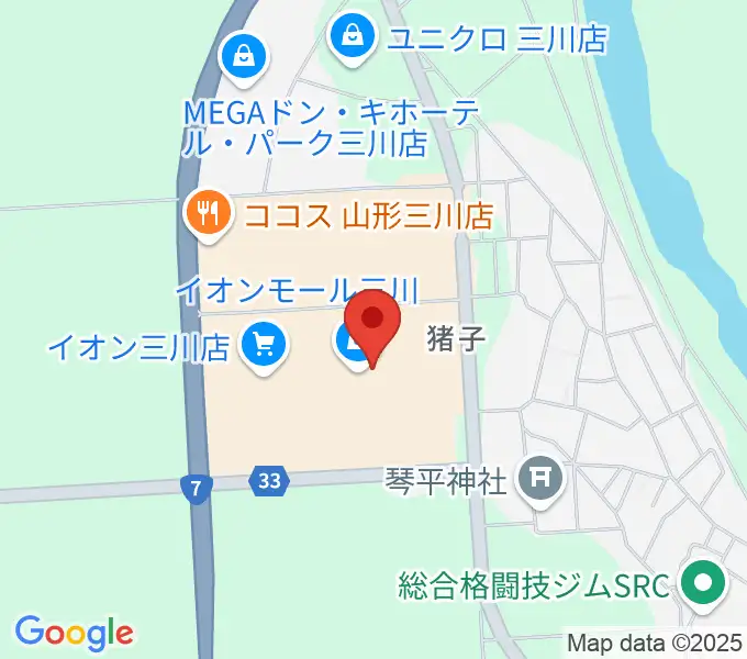 イオンシネマ三川の地図