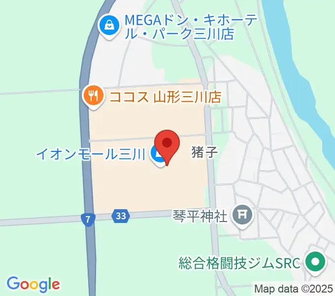 イオンシネマ三川の地図