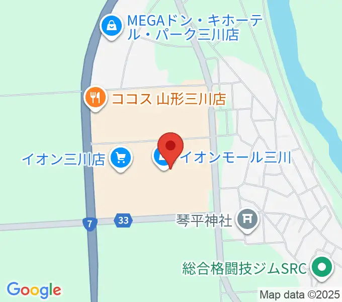イオンシネマ三川の地図