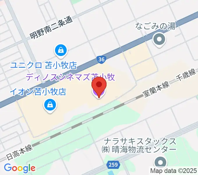 ディノスシネマズ苫小牧の地図