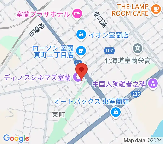 ディノスシネマズ室蘭の地図