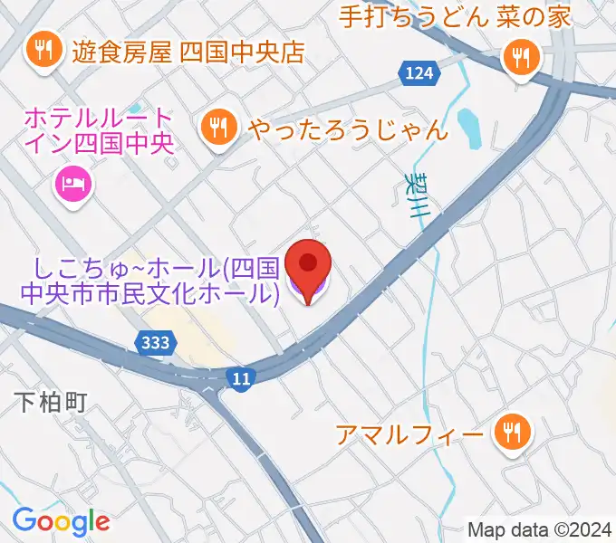 しこちゅ～ホールの地図