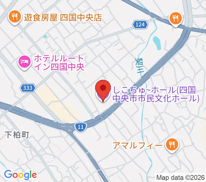 しこちゅ~ホールの地図