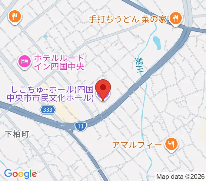 しこちゅ～ホールの地図