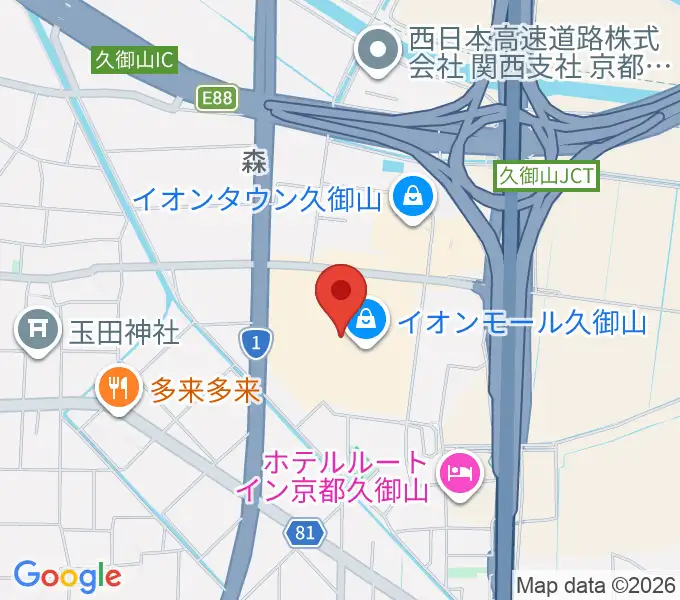 イオンシネマ久御山の地図