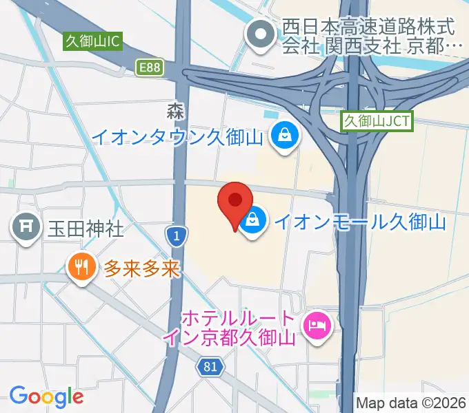 イオンシネマ久御山の地図