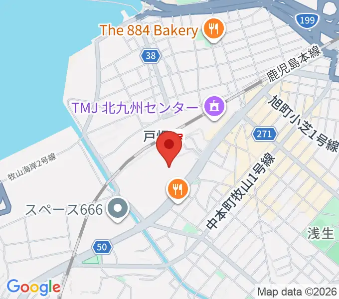 イオンシネマ戸畑の地図