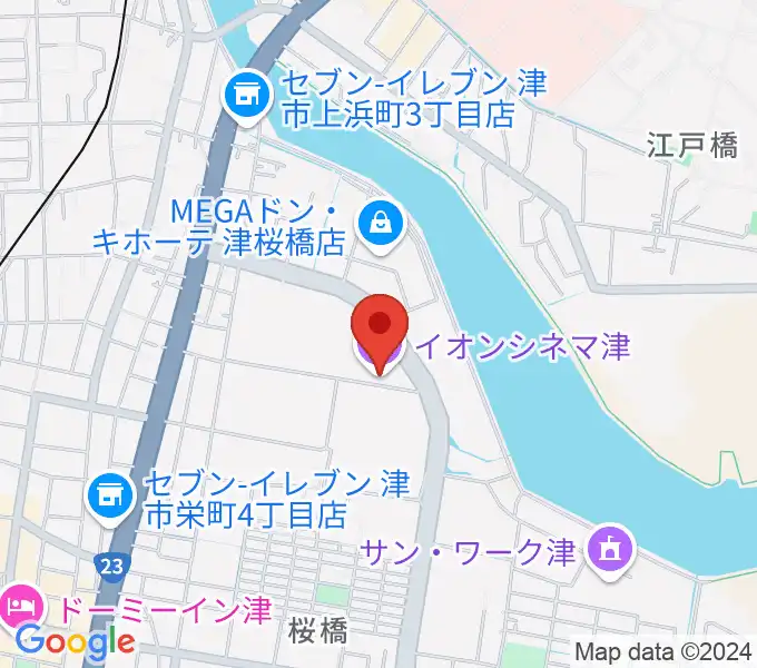 イオンシネマ津の地図