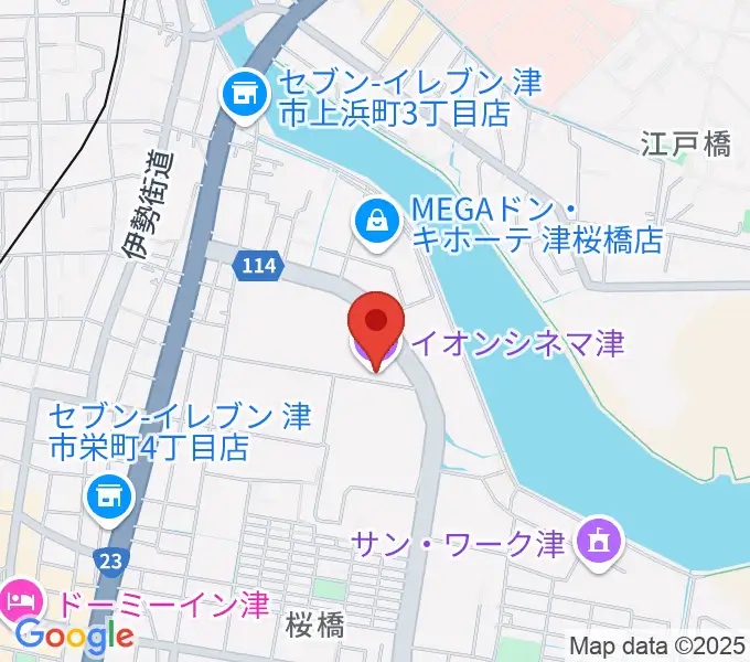 イオンシネマ津の地図