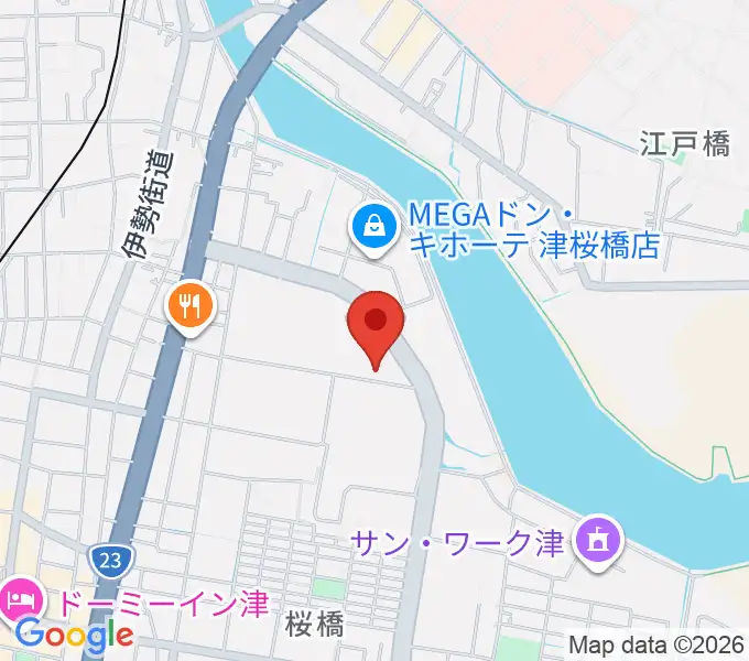 イオンシネマ津の地図
