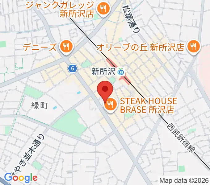 新所沢レッツシネパークの地図