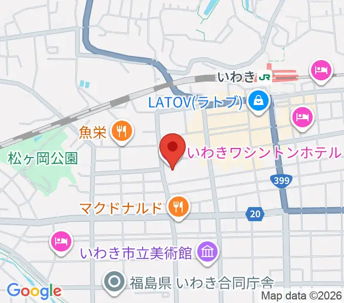 ウインズ・ユーいわき店の地図