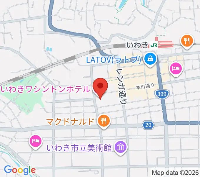 ウインズ・ユーいわき店の地図