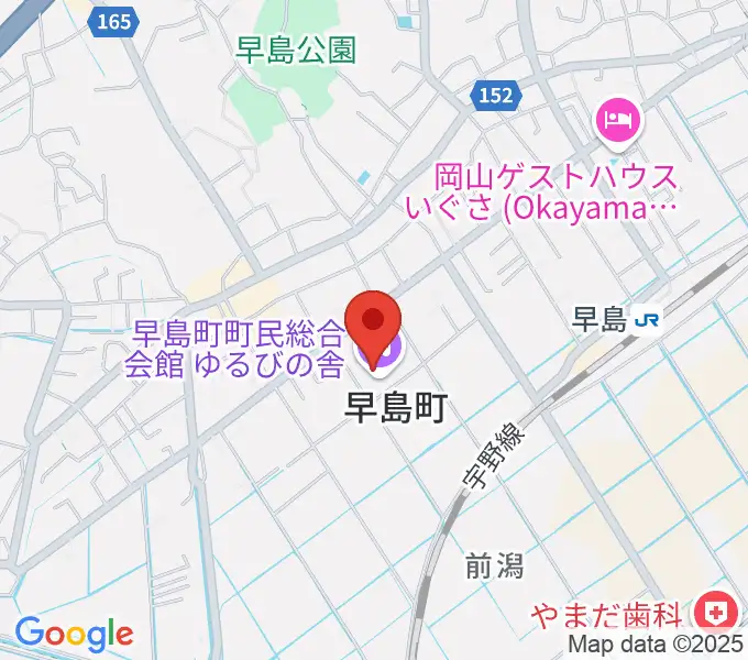 早島町町民総合会館ゆるびの舎の地図