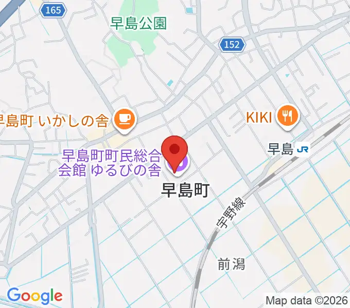 早島町町民総合会館ゆるびの舎の地図