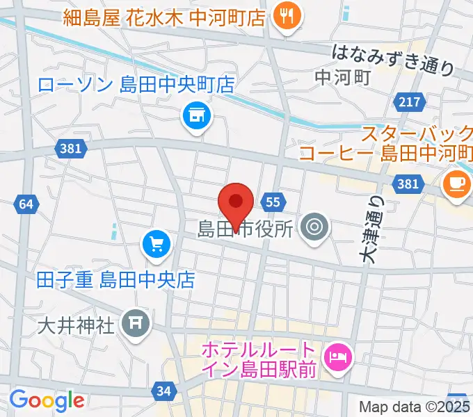 島田市民総合施設プラザおおるりの地図