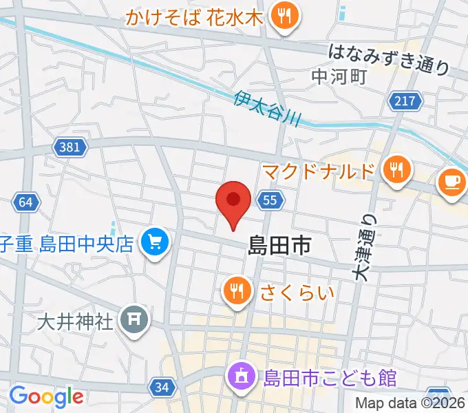 島田市民総合施設プラザおおるりの地図