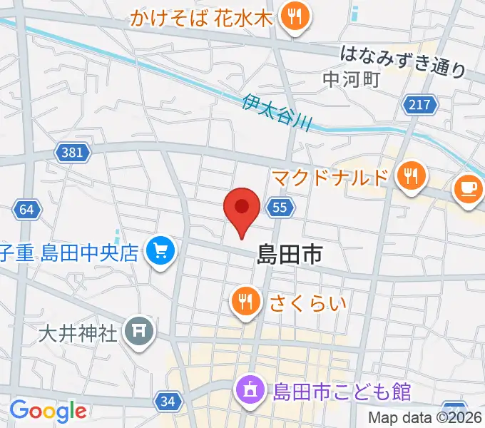 島田市民総合施設プラザおおるりの地図