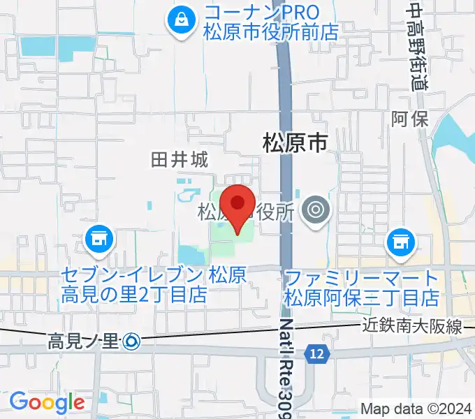 松原市文化会館の地図