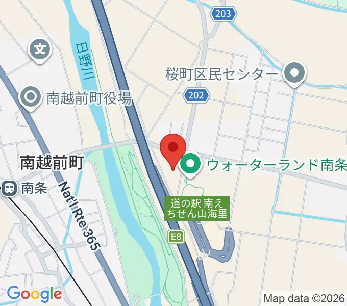 南越前文化会館の地図