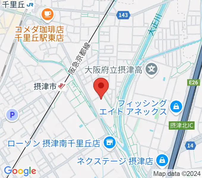 摂津市民文化ホールの地図