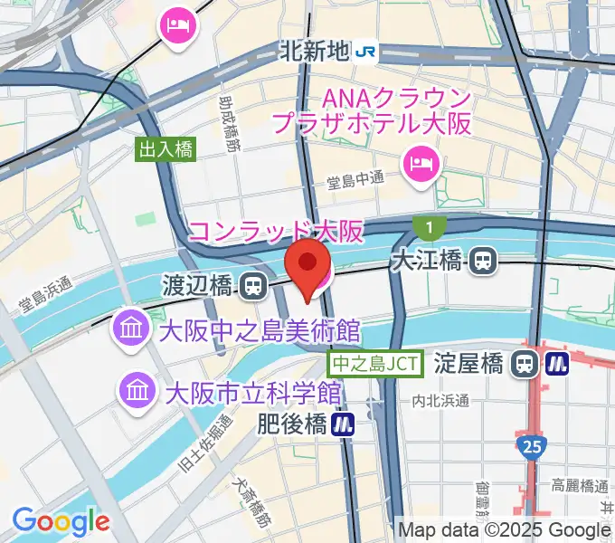 中之島会館の地図