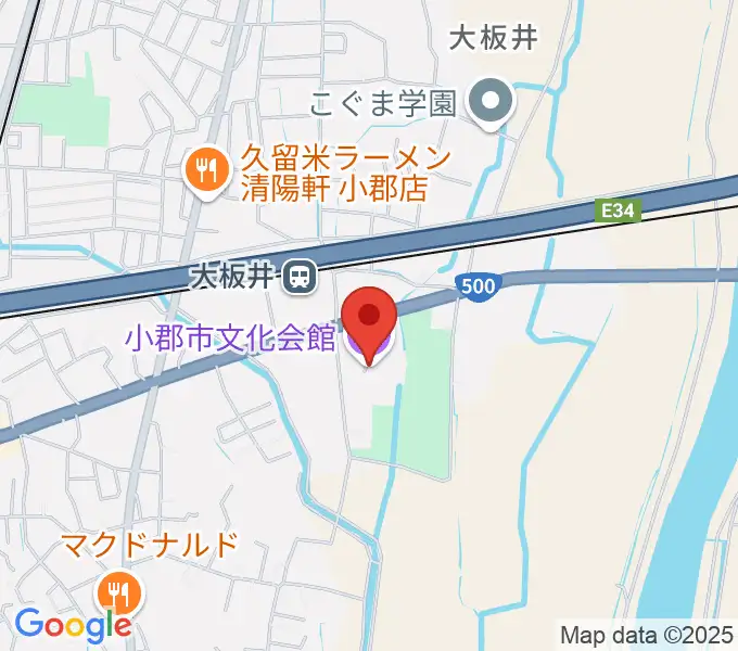 小郡市文化会館の地図