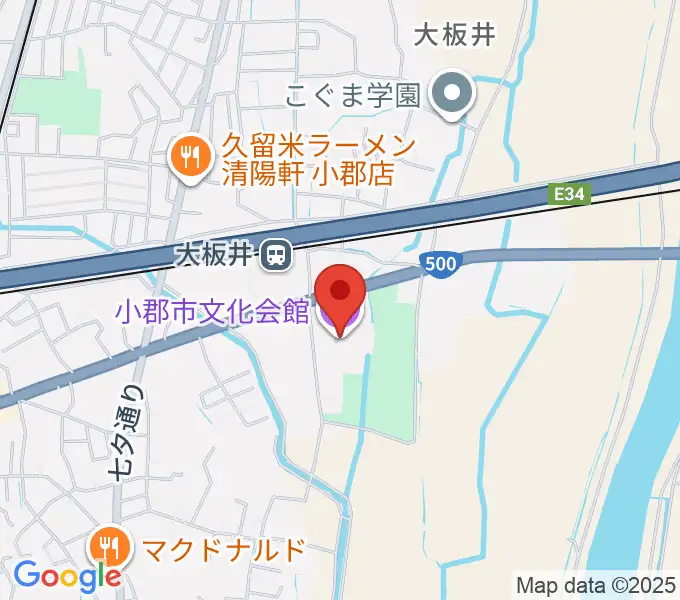 小郡市文化会館の地図