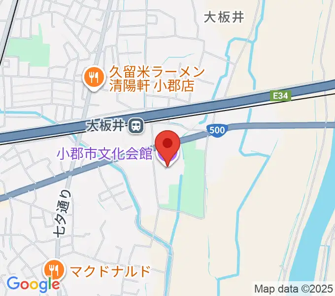 小郡市文化会館の地図