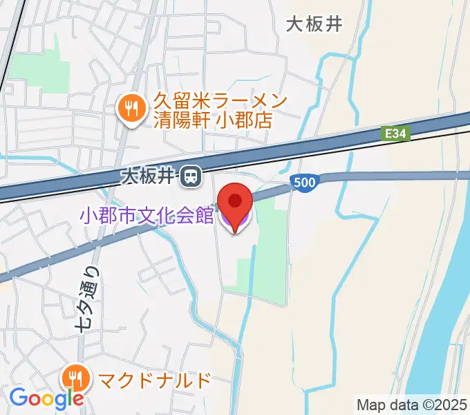 小郡市文化会館の地図