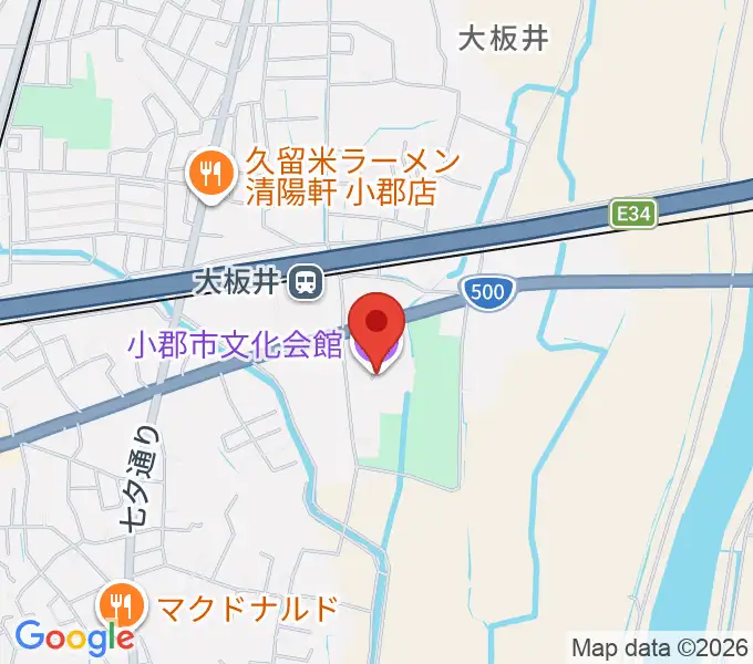 小郡市文化会館の地図
