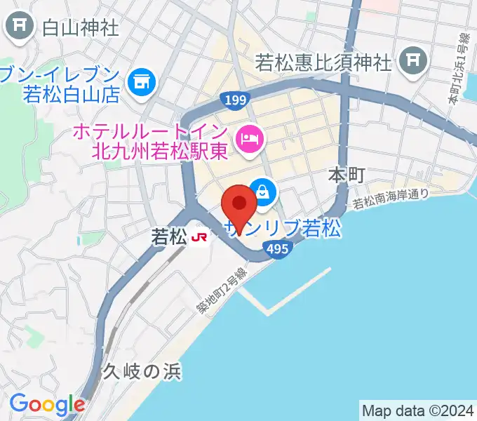 若松市民会館の地図