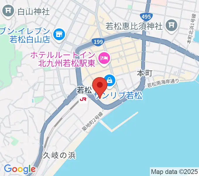 若松市民会館の地図