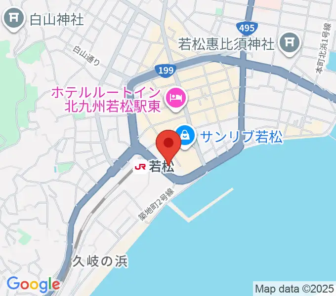 若松市民会館の地図