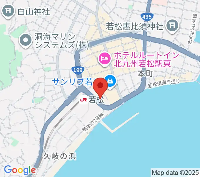 若松市民会館の地図