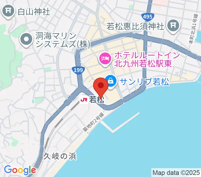 若松市民会館の地図