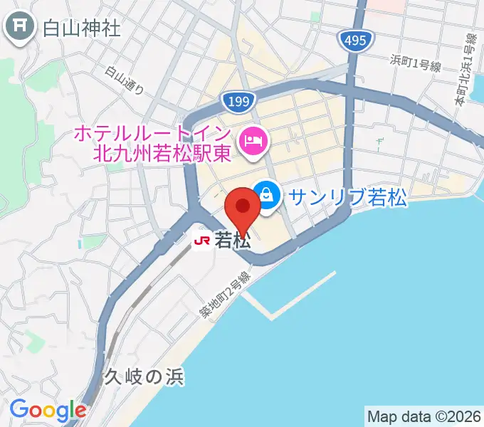 若松市民会館の地図