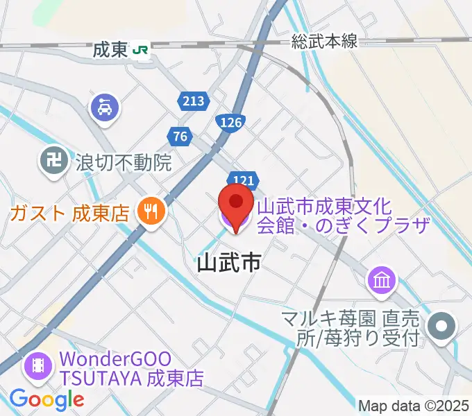 山武市成東文化会館のぎくプラザの地図