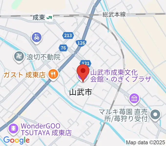 山武市成東文化会館のぎくプラザの地図