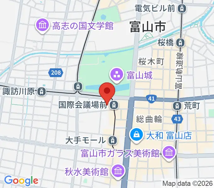 富山国際会議場 大手町フォーラムの地図