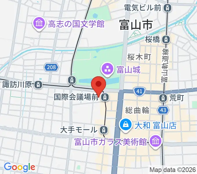 富山国際会議場 大手町フォーラムの地図
