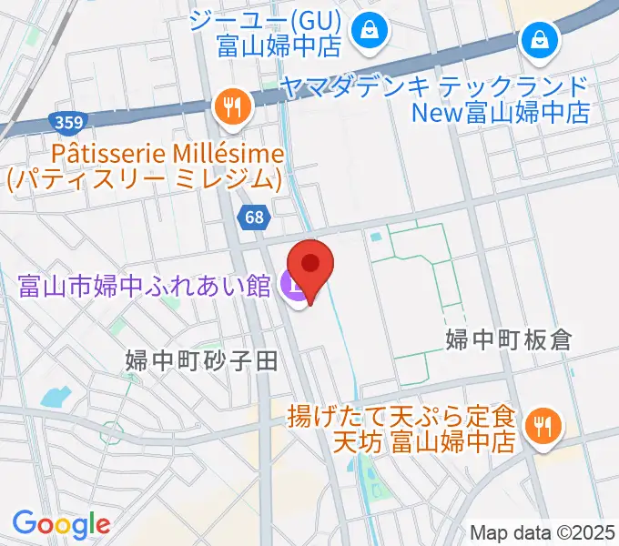 富山市婦中ふれあい館の地図