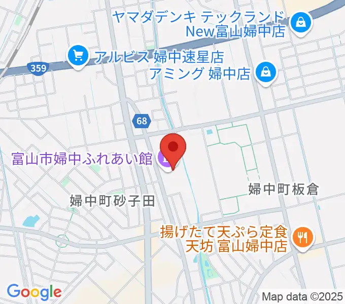 富山市婦中ふれあい館の地図