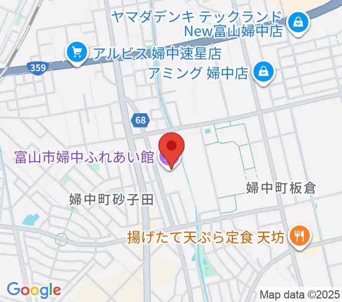 富山市婦中ふれあい館の地図