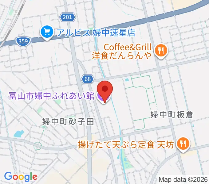 富山市婦中ふれあい館の地図
