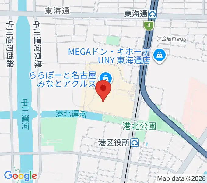 島村楽器ららぽーと名古屋みなとアクルス店の地図